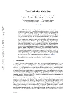 Visual Imitation Made Easy