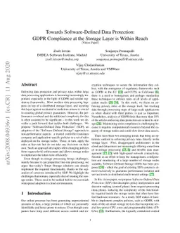 Towards Software-Defined Data Protection: GDPR Compliance at the Storage
  Layer is Within Reach