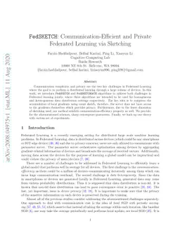 FedSKETCH: Communication-Efficient and Private Federated Learning via
  Sketching