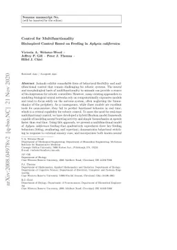 Control for Multifunctionality: Bioinspired Control Based on Feeding in
  Aplysia californica