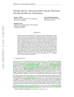 Degree-Quant: Quantization-Aware Training for Graph Neural Networks