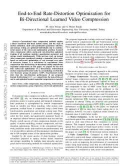 End-to-End Rate-Distortion Optimization for Bi-Directional Learned Video
  Compression