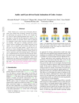 Audio- and Gaze-driven Facial Animation of Codec Avatars