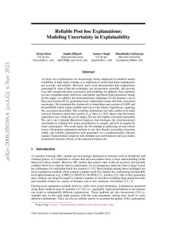 Reliable Post hoc Explanations: Modeling Uncertainty in Explainability