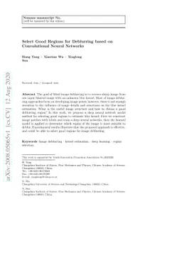 Select Good Regions for Deblurring based on Convolutional Neural
  Networks
