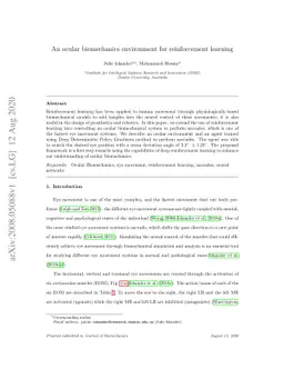 An ocular biomechanics environment for reinforcement learning