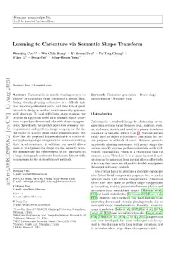 Learning to Caricature via Semantic Shape Transform