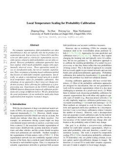 Local Temperature Scaling for Probability Calibration