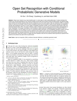 Open Set Recognition with Conditional Probabilistic Generative Models