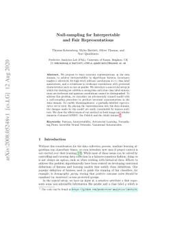 Null-sampling for Interpretable and Fair Representations