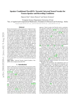 Speaker Conditional WaveRNN: Towards Universal Neural Vocoder for Unseen
  Speaker and Recording Conditions