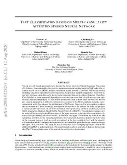 Text Classification based on Multi-granularity Attention Hybrid Neural
  Network