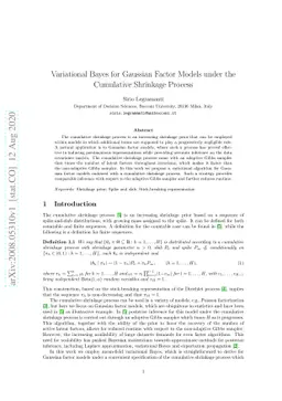 Variational Bayes for Gaussian Factor Models under the Cumulative
  Shrinkage Process