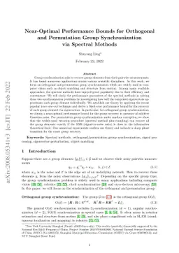 Near-Optimal Performance Bounds for Orthogonal and Permutation Group
  Synchronization via Spectral Methods