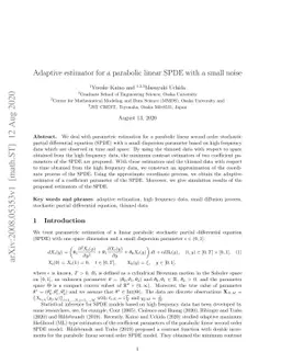 Adaptive estimator for a parabolic linear SPDE with a small noise