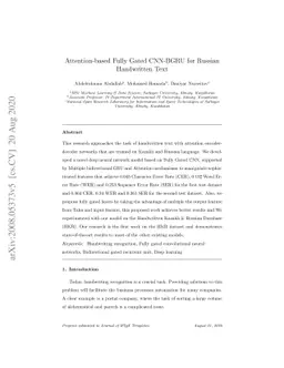 Attention-based Fully Gated CNN-BGRU for Russian Handwritten Text