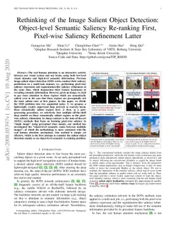 Rethinking of the Image Salient Object Detection: Object-level Semantic
  Saliency Re-ranking First, Pixel-wise Saliency Refinement Latter