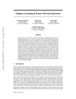 Adaptive Learning of Tensor Network Structures