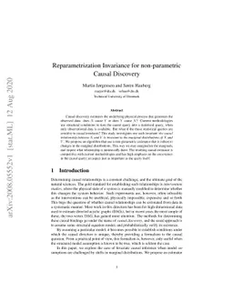 Reparametrization Invariance in non-parametric Causal Discovery