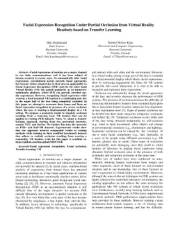 Facial Expression Recognition Under Partial Occlusion from Virtual
  Reality Headsets based on Transfer Learning