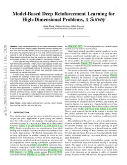 Deep Model-Based Reinforcement Learning for High-Dimensional Problems, a
  Survey
