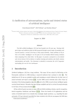 A clarification of misconceptions, myths and desired status of
  artificial intelligence