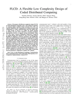 FLCD: A Flexible Low Complexity Design of Coded Distributed Computing
