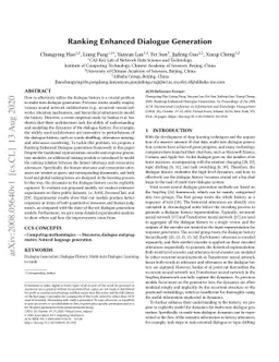 Ranking Enhanced Dialogue Generation