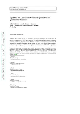 Equilibria for Games with Combined Qualitative and Quantitative
  Objectives