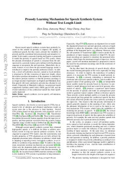Prosody Learning Mechanism for Speech Synthesis System Without Text
  Length Limit