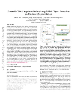 Forest R-CNN: Large-Vocabulary Long-Tailed Object Detection and Instance
  Segmentation