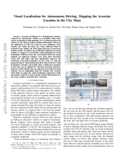 Visual Localization for Autonomous Driving: Mapping the Accurate
  Location in the City Maze