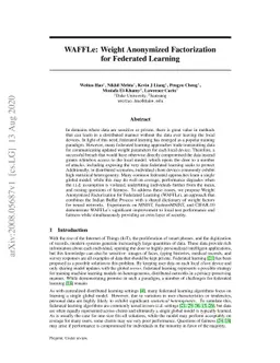 WAFFLe: Weight Anonymized Factorization for Federated Learning