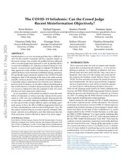 The COVID-19 Infodemic: Can the Crowd Judge Recent Misinformation
  Objectively?