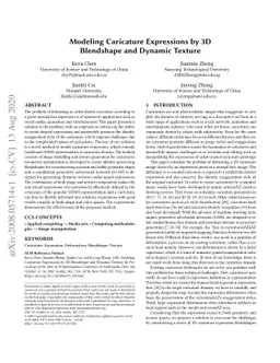Modeling Caricature Expressions by 3D Blendshape and Dynamic Texture