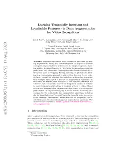 Learning Temporally Invariant and Localizable Features via Data
  Augmentation for Video Recognition