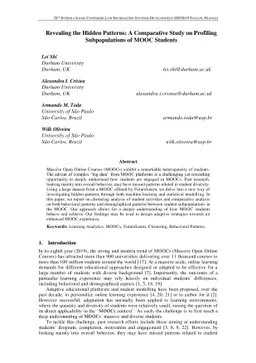Revealing the Hidden Patterns: A Comparative Study on Profiling
  Subpopulations of MOOC Students