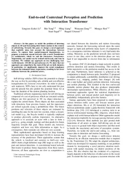 End-to-end Contextual Perception and Prediction with Interaction
  Transformer
