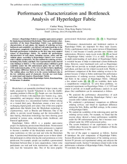 Performance Characterization and Bottleneck Analysis of Hyperledger
  Fabric