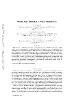 On the Phase Transition of Wilk's Phenomenon