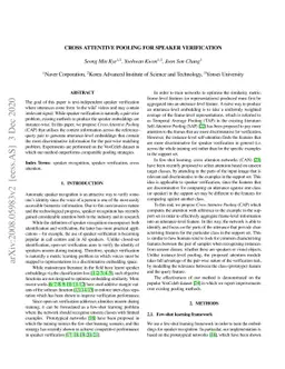 Cross attentive pooling for speaker verification