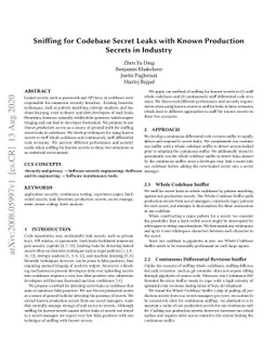 Sniffing for Codebase Secret Leaks with Known Production Secrets in
  Industry