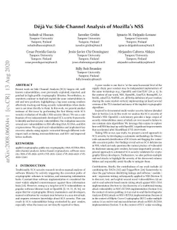 Déjà Vu: Side-Channel Analysis of Mozilla's NSS