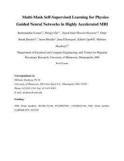 Multi-Mask Self-Supervised Learning for Physics-Guided Neural Networks
  in Highly Accelerated MRI