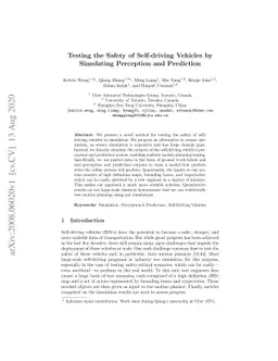 Testing the Safety of Self-driving Vehicles by Simulating Perception and
  Prediction