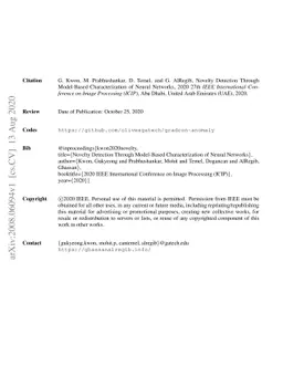 Novelty Detection Through Model-Based Characterization of Neural
  Networks