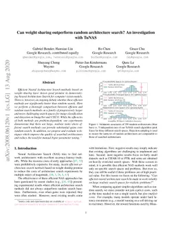 Can weight sharing outperform random architecture search? An
  investigation with TuNAS