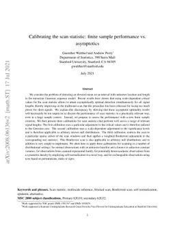 Calibrating the scan statistic: finite sample performance vs.
  asymptotics