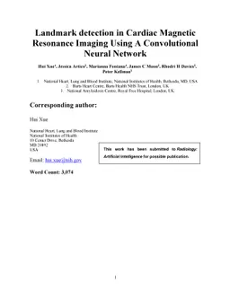 Landmark detection in Cardiac Magnetic Resonance Imaging Using A
  Convolutional Neural Network