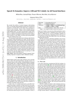Speech To Semantics: Improve ASR and NLU Jointly via All-Neural
  Interfaces